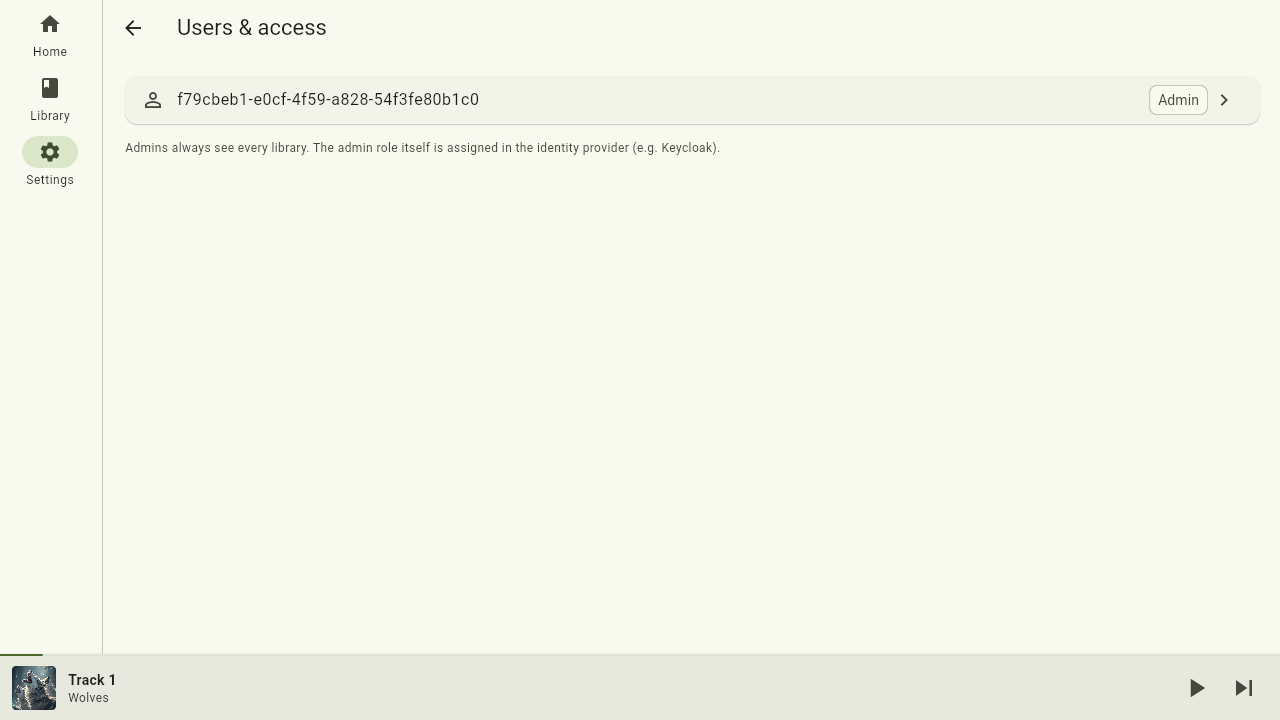 The user list