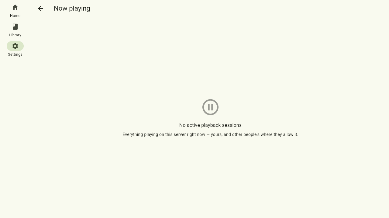The now playing page