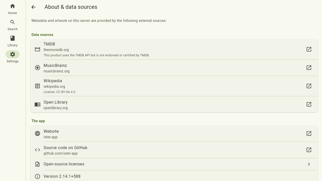 The about and data sources page