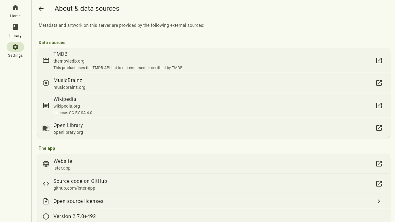 The about and data sources page