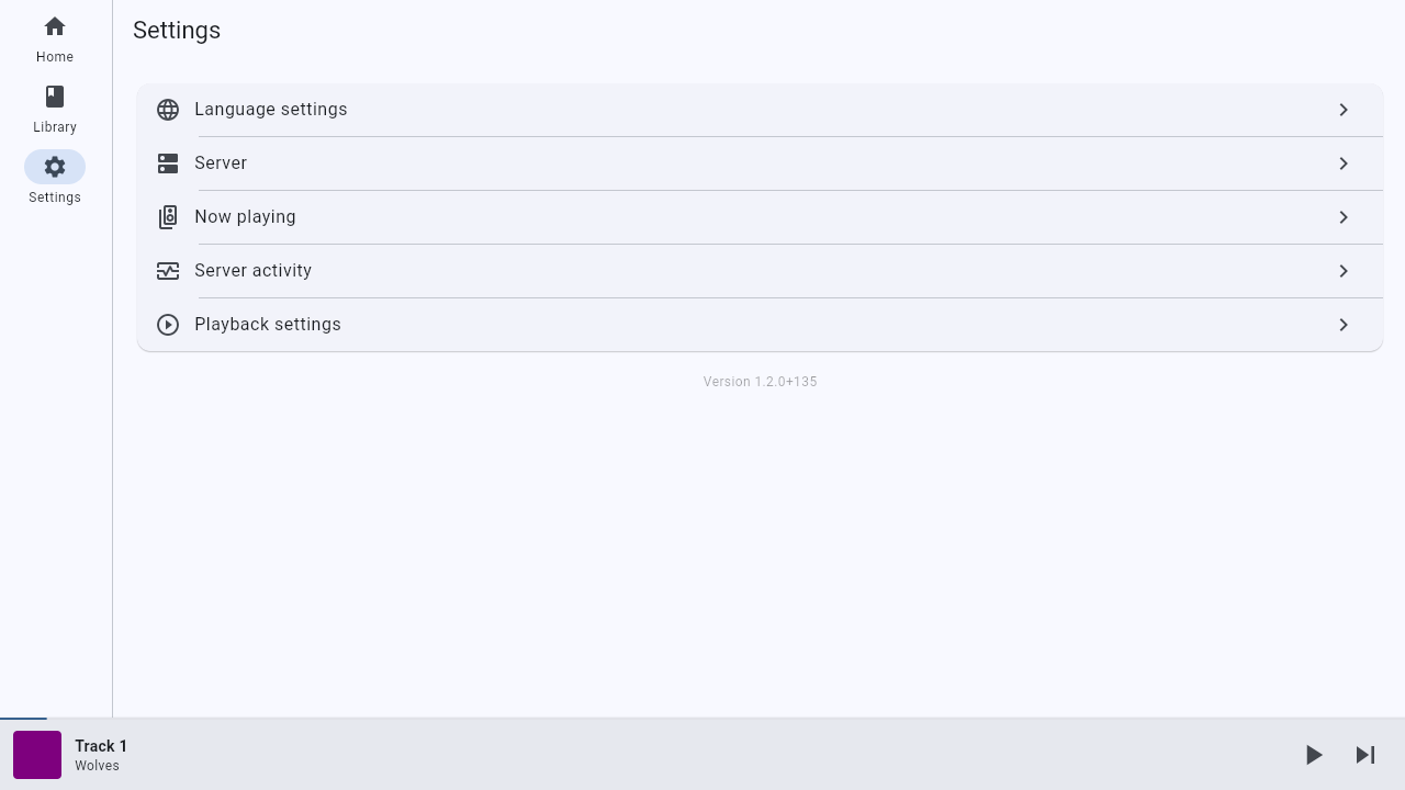 The settings overview