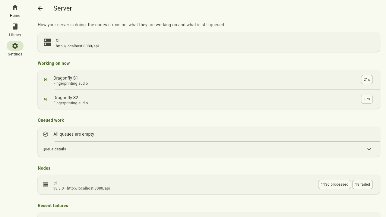 The server maintenance actions