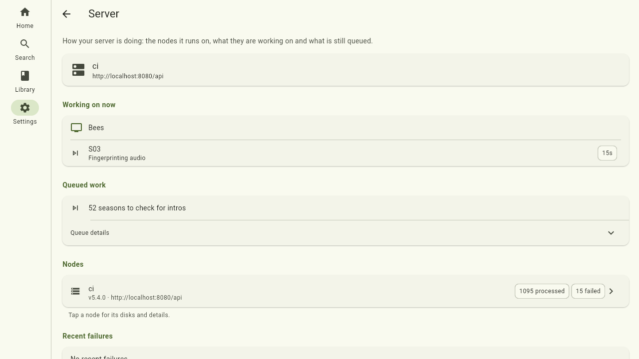 The server maintenance actions