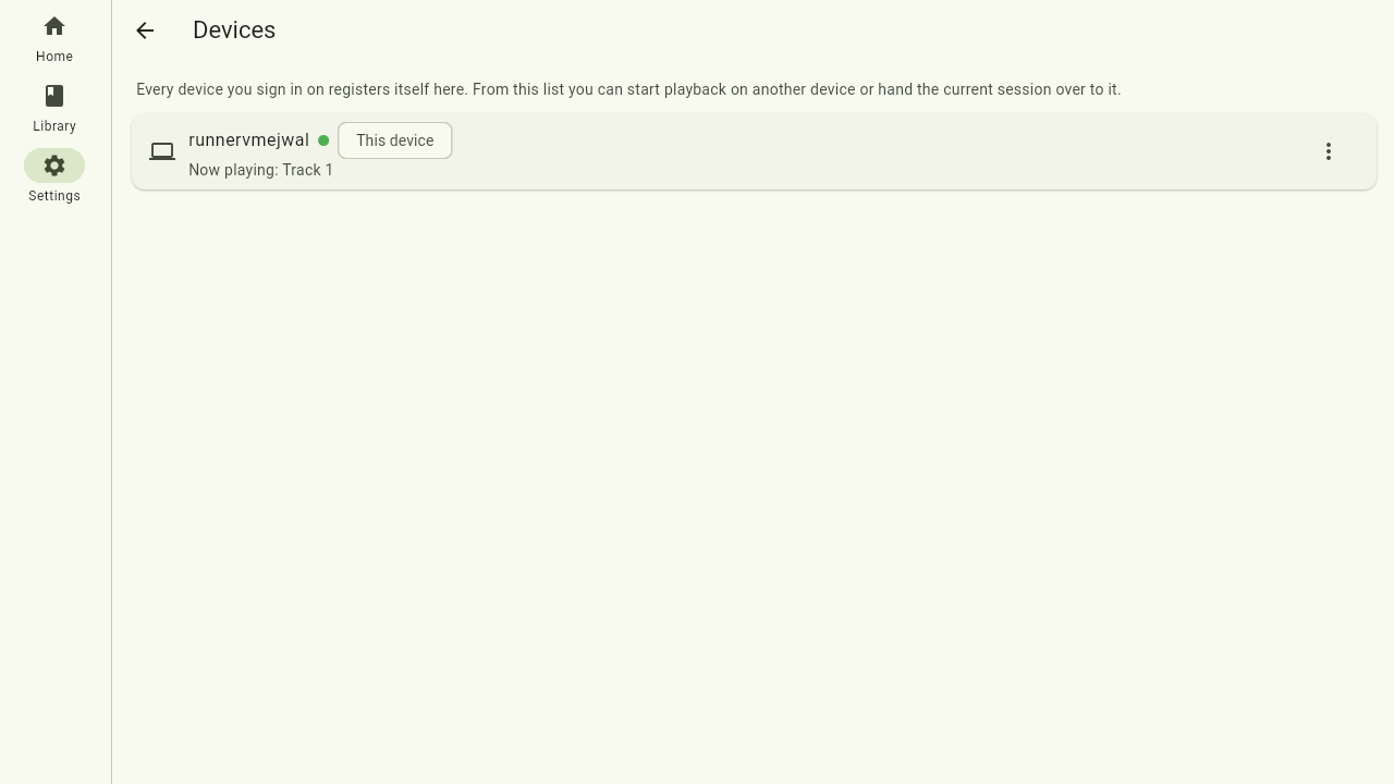 The devices page