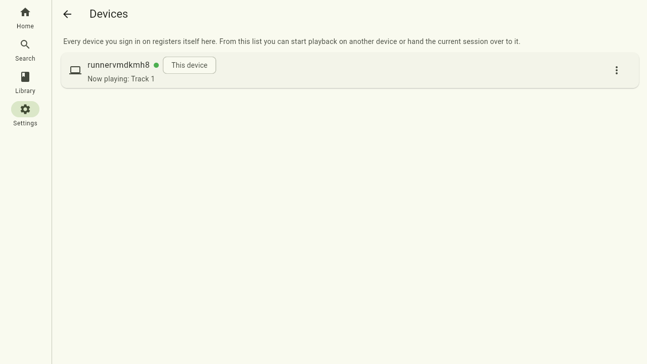 The devices page
